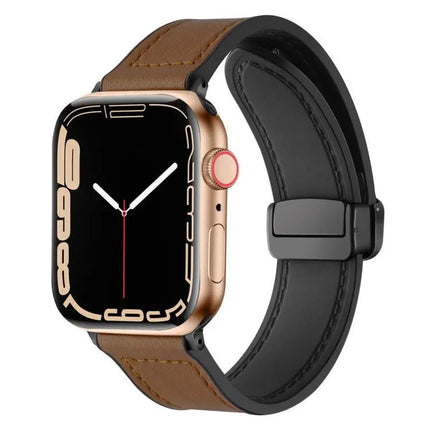 Crazy Horse Pattern Silicone Buckle Apple Watch Band 38-49mm | Syndmart
