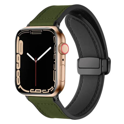 Crazy Horse Pattern Silicone Buckle Apple Watch Band 38-49mm | Syndmart