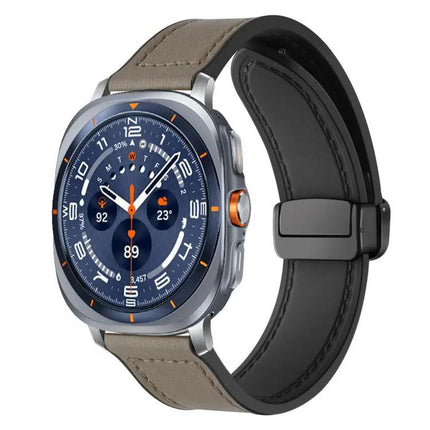Silicone Leather Magnetic Buckle Watch Band For Galaxy