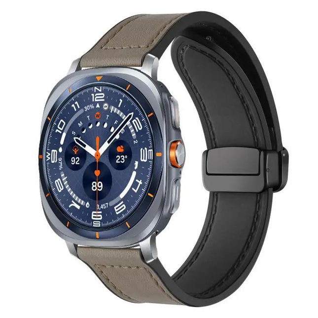 Silicone Leather Magnetic Buckle Watch Band For Galaxy | Syndmart