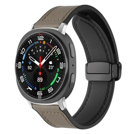 Silicone Leather Magnetic Buckle Watch Band For Galaxy