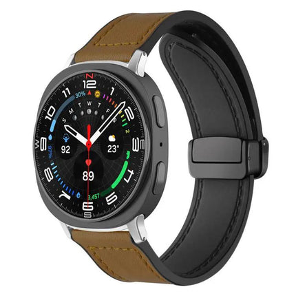 Silicone Leather Magnetic Buckle Watch Band For Galaxy