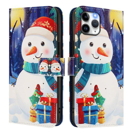 Leather Phone Case With Strap For Everyday Carry - festive snowman wallet phone case with card slots and strap