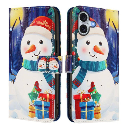 Leather Phone Case With Hand Strap For Daily Adventures - festive snowman wallet phone case with card slots and built-in stand
