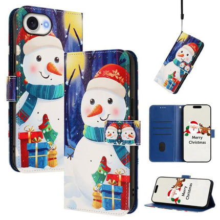 Practical Leather Phone Case With Strap And Card Slots For Everyday Use - festive snowman wallet case with stand and 3 card slots