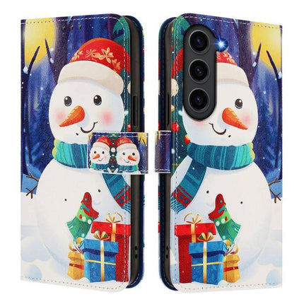 Leather Phone Case With Hand Strap For Everyday Use And Card Wallet Slim Profile - colorful snowman wallet phone case with stand and card slots
