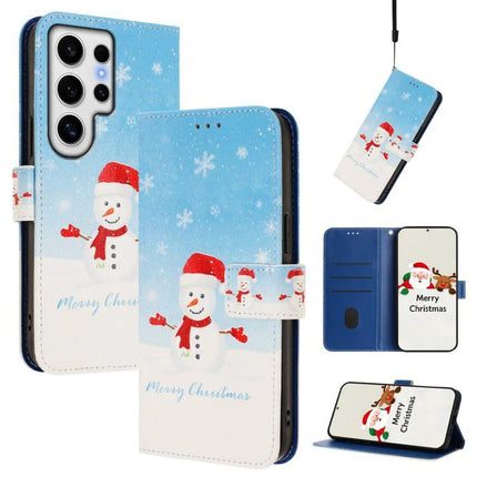 Leather Phone Case With Hand Strap For Daily Use - blue snowman wallet case with 3 card slots and strap