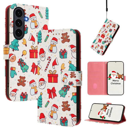 Leather Phone Case With Strap For Daily Carry Protects Your Phone On Commutes And Errands - Christmas PU wallet case with card slots and hand strap