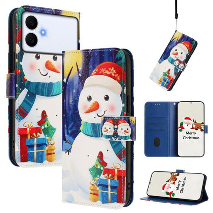 Leather Phone Case With Strap For Samsung, Everyday Convenience For Easy Carrying And Protection - festive snowman wallet case with card slots