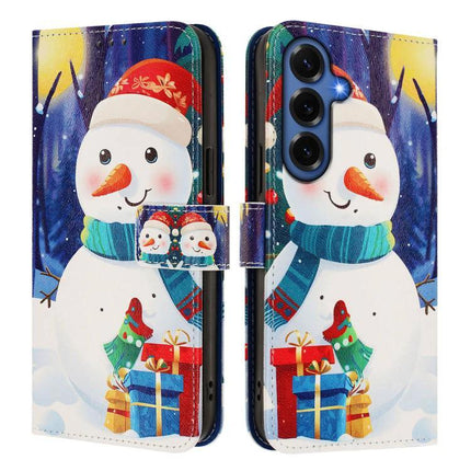 Leather Phone Case With Strap For Samsung, Everyday Convenience For Easy Carrying And Protection - festive snowman wallet case with card slots and hand strap