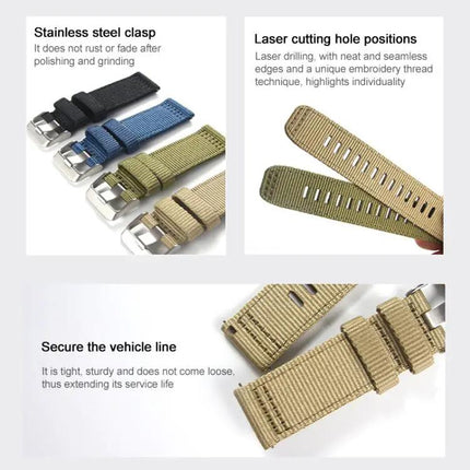 Two-Section Nylon Watch Band 20mm 22mm Adjustable Strap