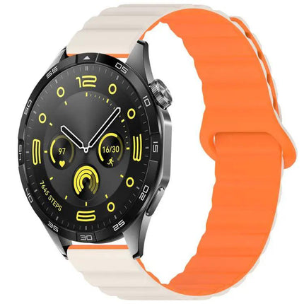 xDfind 22mm Magnetic Glossy Silicone Watch Band Adjustable