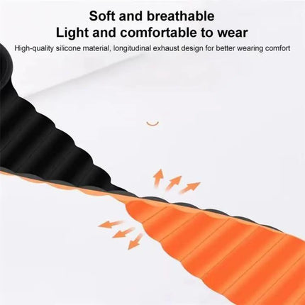 Magnetic Silicone Watch Band Glossy Loop 18mm 20mm