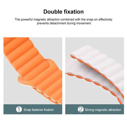 xDfind 22mm Magnetic Glossy Silicone Watch Band Adjustable