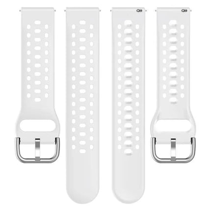 XDfind 20mm Silicone Sport Watch Band Silver Buckle