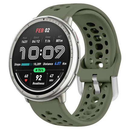 XDfind 20mm Silicone Sport Watch Band Silver Buckle