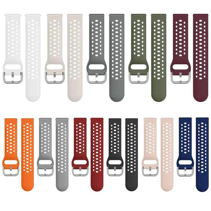 XDfind 20mm Silicone Sport Watch Band Silver Buckle