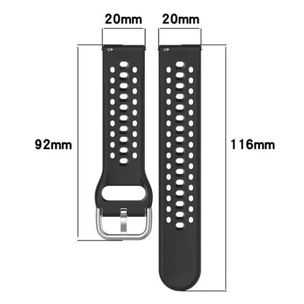 XDfind 20mm Silicone Sport Watch Band Silver Buckle