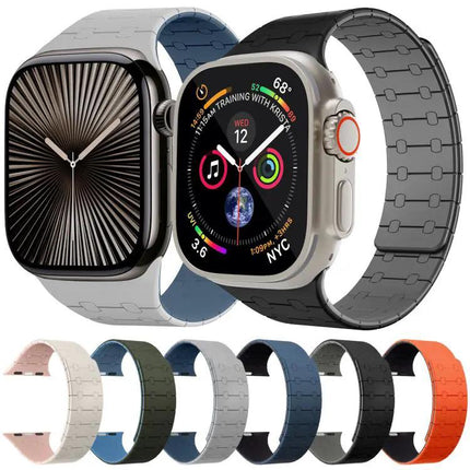 Magnetic Silicone Apple Watch Band Adjustable 38-49mm | Syndmart