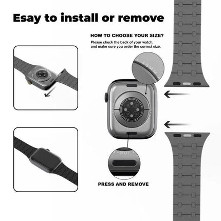Magnetic Silicone Apple Watch Band Adjustable 38-49mm | Syndmart