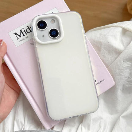 Practical Phone Case For Daily Protection clear white gradient TPU case with large rounded camera cutout, durable anti-yellowing IMD finish