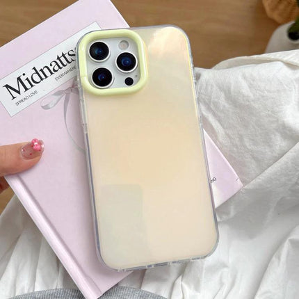 Practical Phone Case for Everyday Protection slim gradient jelly TPU case on a phone over a pastel book, minimalist everyday protection