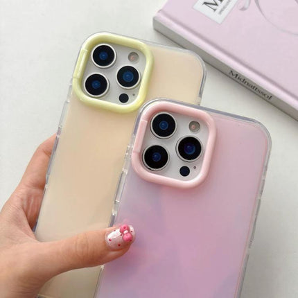 Colorful Gradient Phone Case For Everyday Protection slim TPU case with pastel pink and yellow gradient, anti-smudge grip for commuting and busy days
