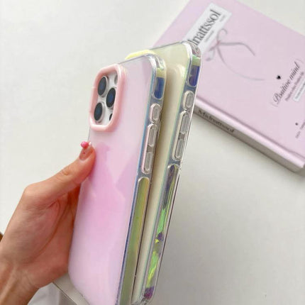 Practical Phone Case For Daily Protection with pink gradient TPU, easy button access, large rounded camera cutout, anti-yellowing IMD finish