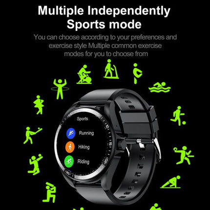 Smart Watch with Earphones for Daily Use and Connectivity - black smartwatch showing multiple sports modes and activity icons