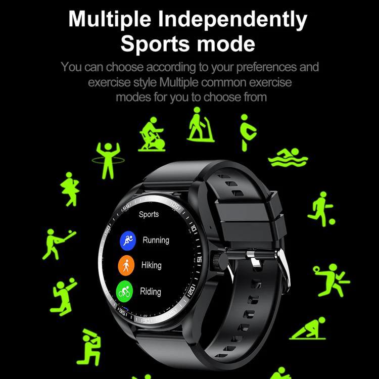 Smart Watch with Earphones for Daily Use and Connectivity - black smartwatch showing multiple sports modes and activity icons