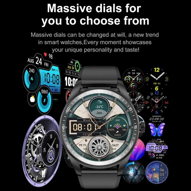 Smart Watch with Earphones for Daily Use and Connectivity showing multiple customizable dials and activity tracking on a modern smartwatch face