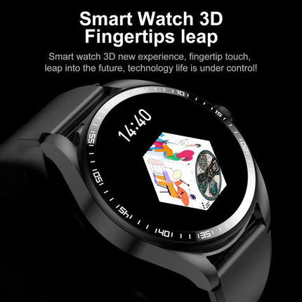 Smart Watch with Earphones for Daily Use and Connectivity - black round smartwatch showing 3D touchscreen display and time 14:40