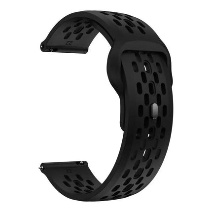 Silicone Watch Band 20mm 22mm Black Buckle Breathable