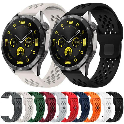 Silicone Watch Band 20mm 22mm Black Buckle Breathable
