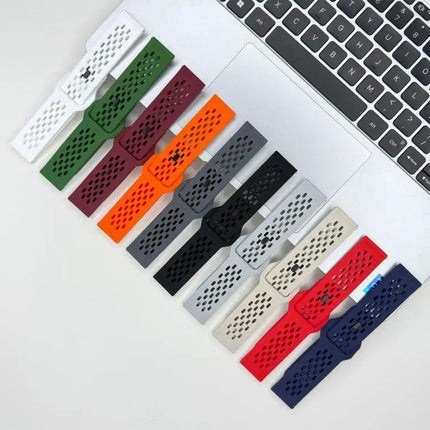 Silicone Watch Band 20mm 22mm Black Buckle Breathable