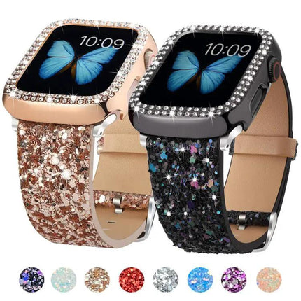 XDFind Glitter Leather Watch Band Fits Apple 38-49mm | Syndmart