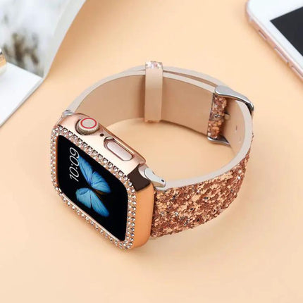 XDFind Glitter Leather Watch Band Fits Apple 38-49mm | Syndmart