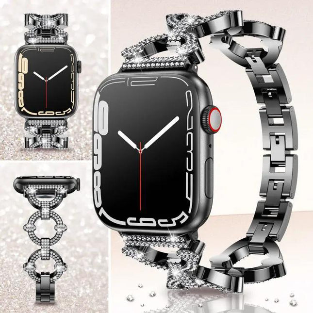 xDfind O-Ring Diamond Metal Band for Apple Watch (38-49mm) | Syndmart