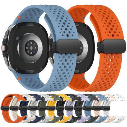 Black Magnetic Silicone Honeycomb Band for Galaxy Watch 9/8 | Syndmart
