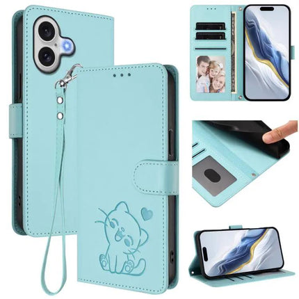 Embossed Leather Phone Case With Hand Strap For Daily Use