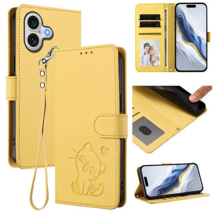 Embossed Leather Phone Case With Hand Strap For Daily Use