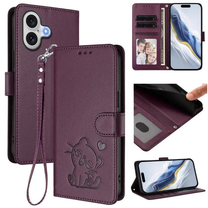 Embossed Leather Phone Case With Hand Strap For Daily Use