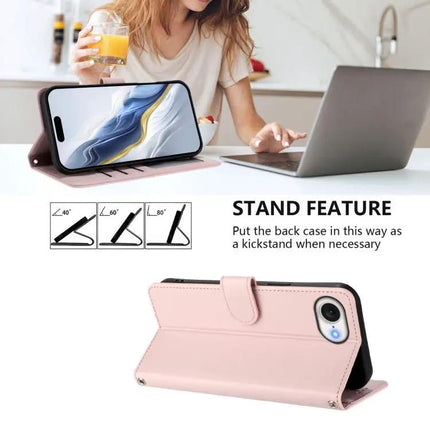 Embossed Leather Phone Case With Hand Strap For Daily Use