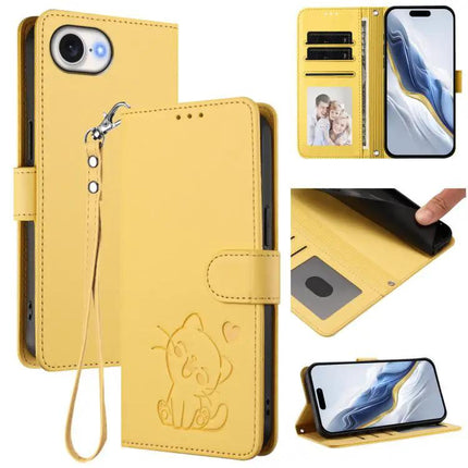 Embossed Leather Phone Case With Hand Strap For Daily Use