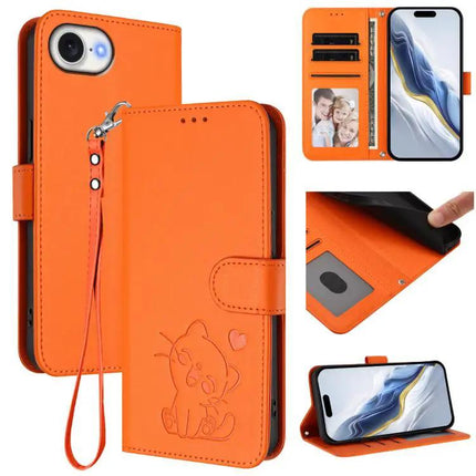 Embossed Leather Phone Case With Hand Strap For Daily Use