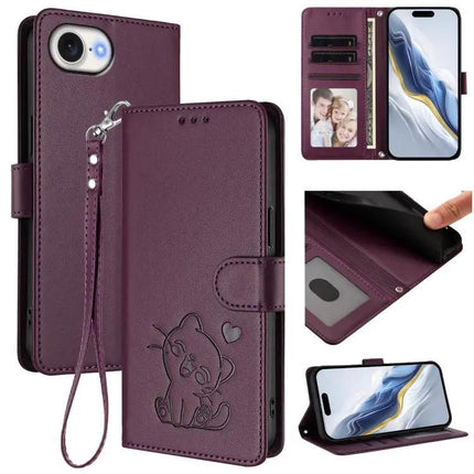 Embossed Leather Phone Case With Hand Strap For Daily Use
