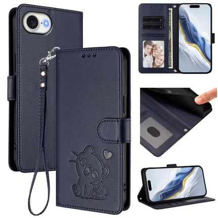 Embossed Leather Phone Case With Hand Strap For Daily Use