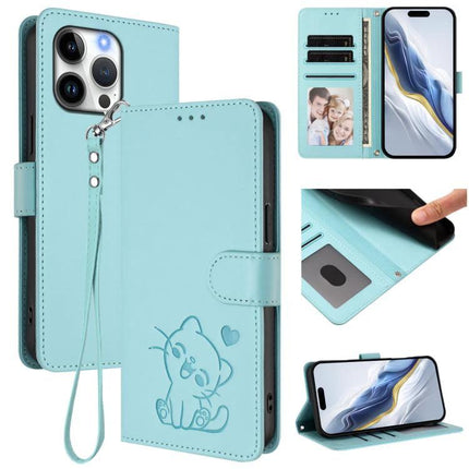 Leather Phone Case With Card Slot For Everyday Protection And Easy On The Go Use - aqua PU wallet case with card slots, cash pocket, strap, and kickstand