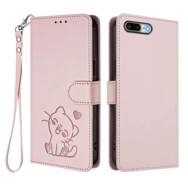 Stylish Leather Phone Case With Built In Card Slots For Everyday Protection And Daily Use - pink wallet folio with strap, card slots and kickstand
