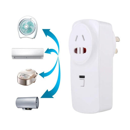 Wireless Remote Control Socket for Home Device Management - white plug-in remote socket controlling fan AC rice cooker and heater